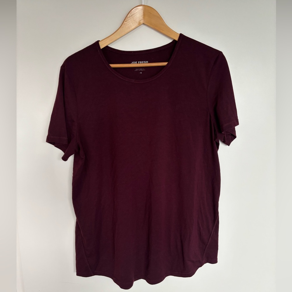 JOE FRESH/GEORGE 18-19” PTP 2 Pc Set of Women's Tops, Purple/Leopard, Size L/XS - Picture 2 of 16